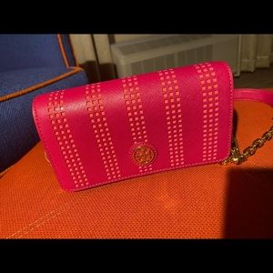 Pink Tory Burch Chain mini purse